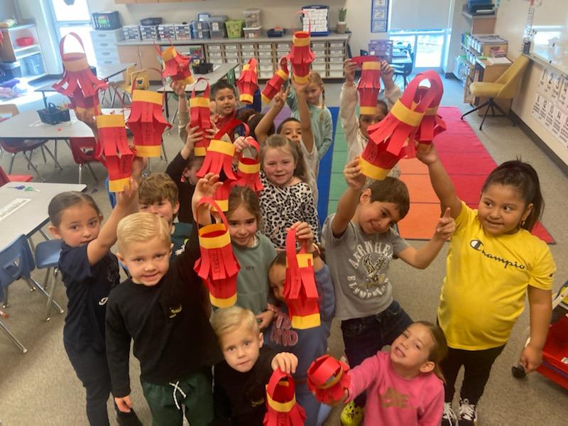 Students celebrating the Chinese New Year. 