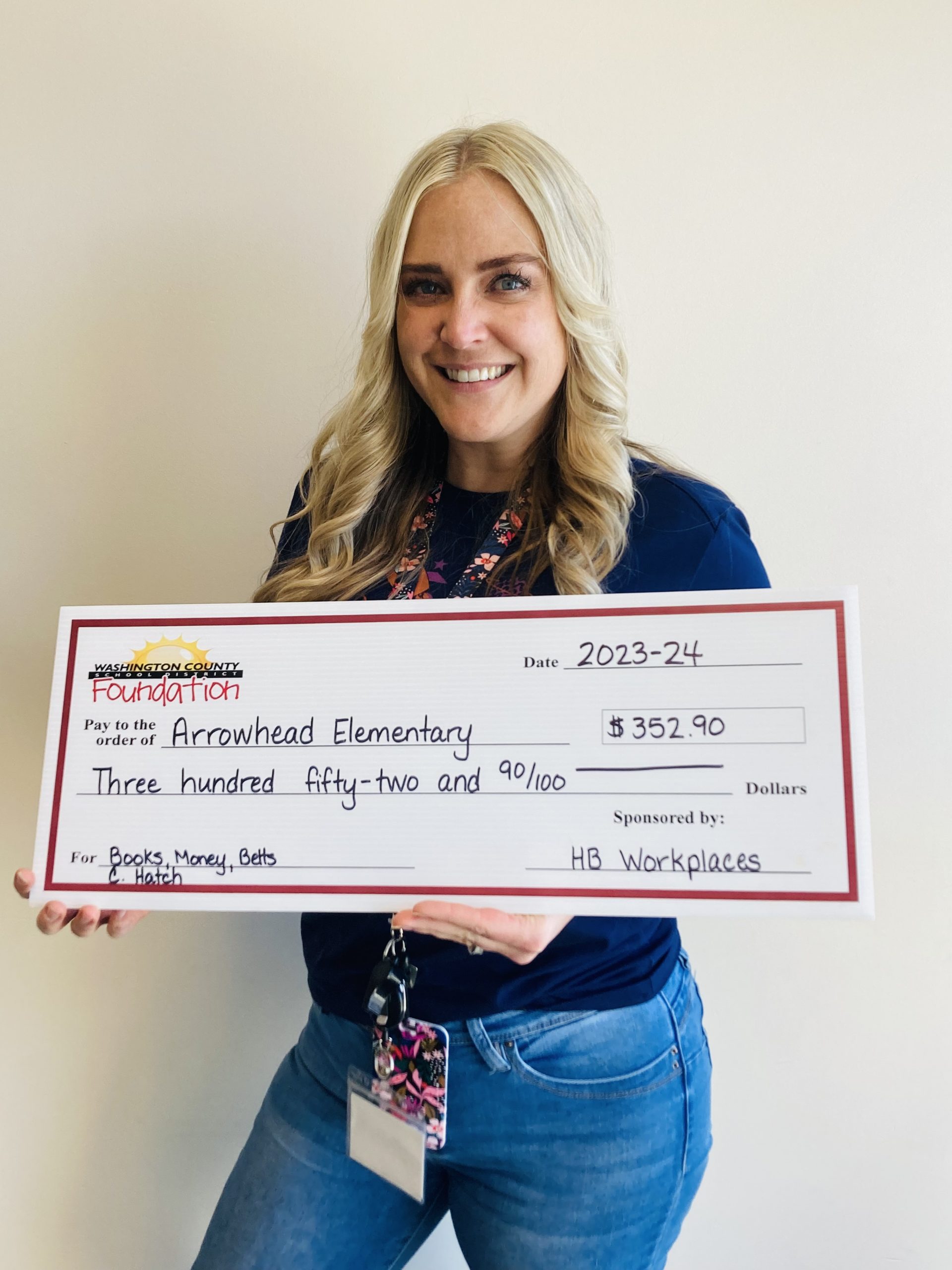 Mrs. Hatch received a Foundation Grant for the 2023-24 school year. Thank you, HB Workplaces, for the books and classroom supplies.