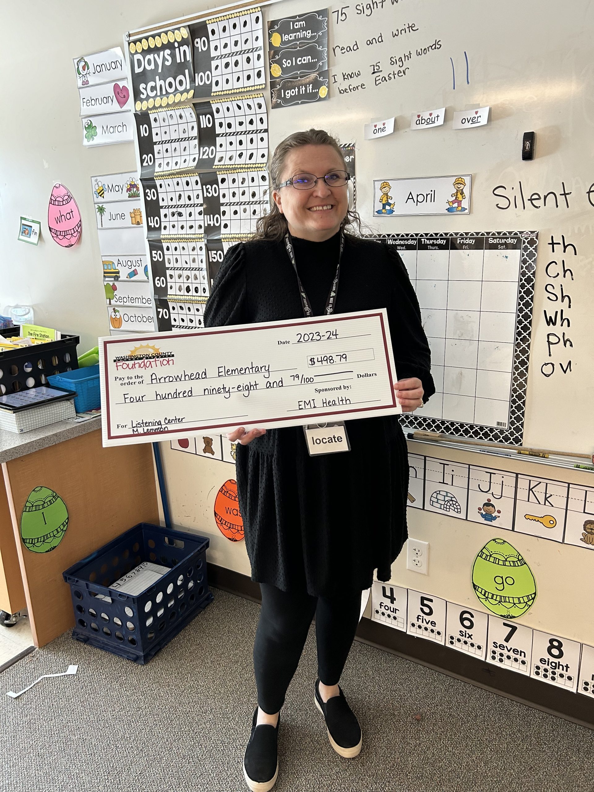 Mrs. Lemmon received a Foundation Grant for the 2023-24 school year. Thank you EMI Health for new listening center for our classroom.