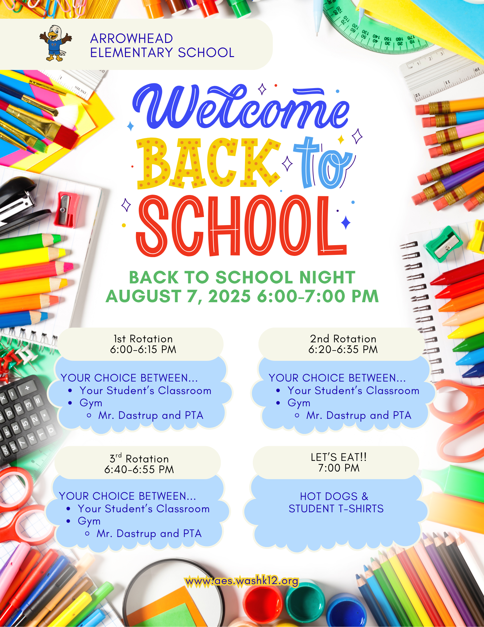 Back to school information flyer