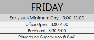 Friday Schedule