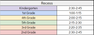 Recess Schedule